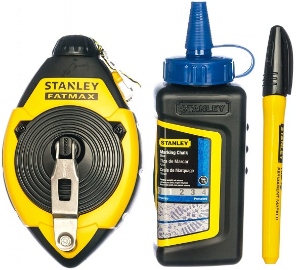 Набор из 3 предметов Stanley 0-47-681: отбивочный шнур 30 м, краситель, маркер