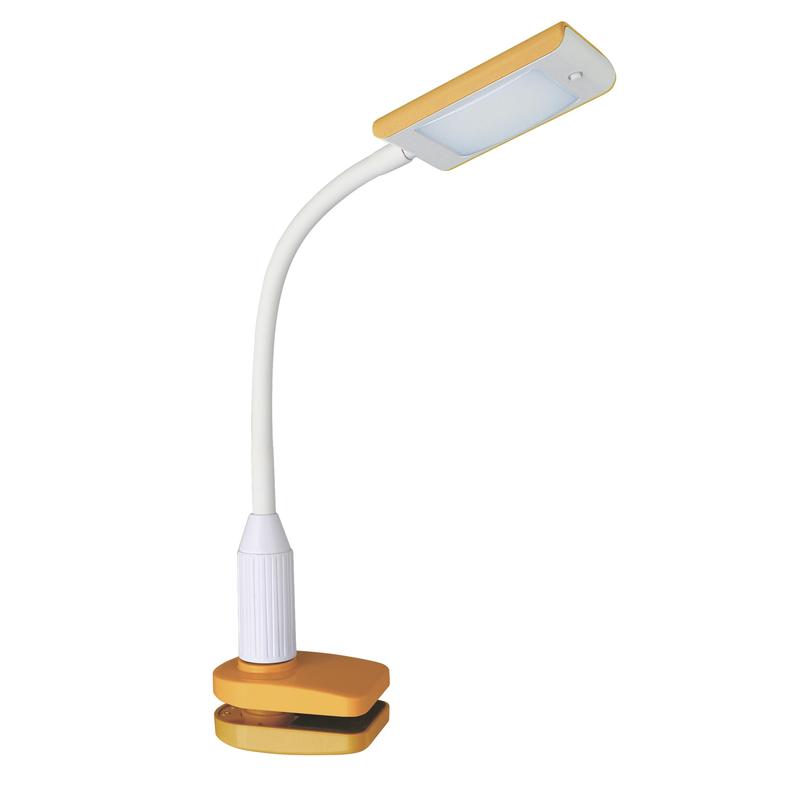 Светильник настольный Camelion KD-789 C37 оранжевый/белый LED (зажим-струбцина, 7 Вт, 230В, 4000К)