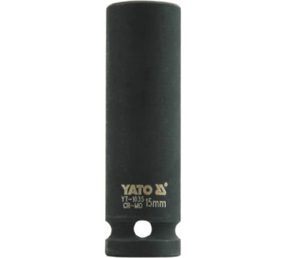 Головка торцевая удлиненная ударная 6-гранная YATO YT1035 (15 мм, 1/2, CrMo)