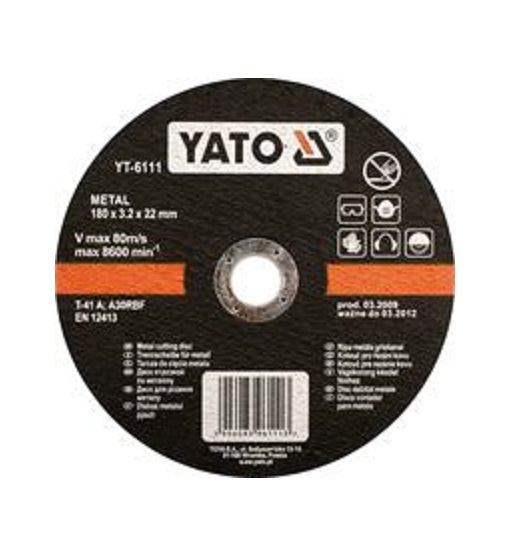 Круг отрезной прямой по металлу YATO YT5920 (115х1.2 мм, 5 шт)