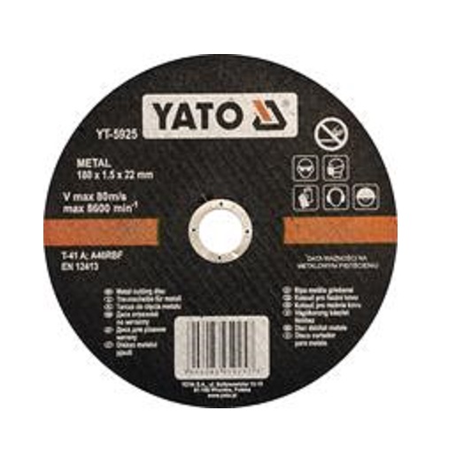 Круг отрезной прямой, по металлу YATO YT5925 (180х1.5 мм, 5 шт)