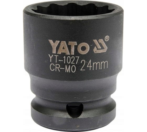 Головка торцевая ударная 12-гранная YATO YT1027 (24 мм, 1/2)