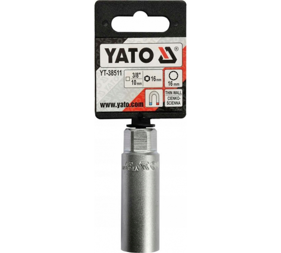 Головка свечная магнитная YATO YT38511 (16 мм, 3/8)