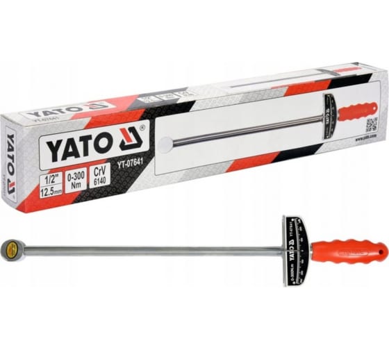 Динамометрический стрелочный ключ YATO YT07641 (1/2, 12,7мм 0-300Nm)
