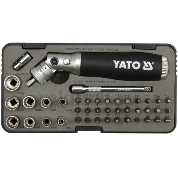 Набор бит и головок с воротком YATO YT2806 (42пр)