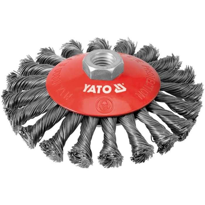 Щетка для шлифмашины плоская Yato YT4764 (125 мм, стальная, крученая)