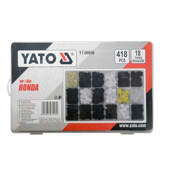 Набор клипс Yato YT06656 (418 пр, 18 типов, HONDA)