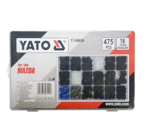 Набор клипс Yato YT06658 (475 пр, 18 типов, MAZDA)