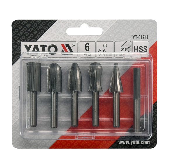 Набор шарошек для обработки металла Yato YT61711 (6мм, 6пр)