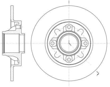 Диск тормозной задний Citroen C4, Peugeot 308 Remsa 61060.00, D=248.8 мм