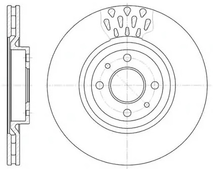 Диск тормозной передний Alfa Romeo 145, 146 Remsa 6315.10, D=284 мм