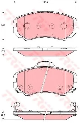Колодки тормозные дисковые передние HYUNDAI Elantra, KIA Sportage TRW GDB 3386