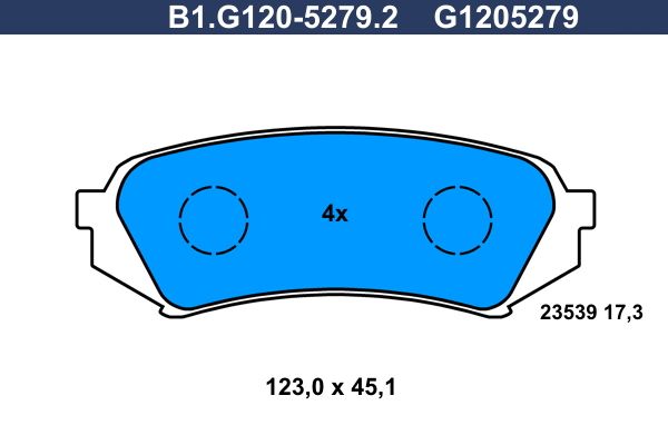 Колодки тормозные дисковые задние TOYOTA LAND CRUISER, LEXUS LX Galfer B1.G120-5279.2