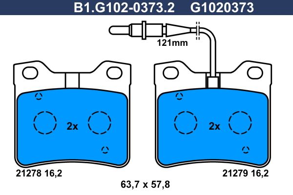 Колодки тормозные дисковые задние PEUGEOT 406 Galfer B1.G102-0373.2