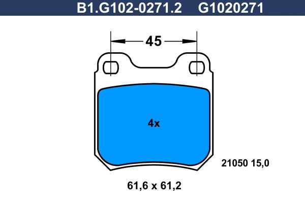 Колодки тормозные задние OPEL OMEGA A, B, VECTRA Galfer B1.G102-0271.2