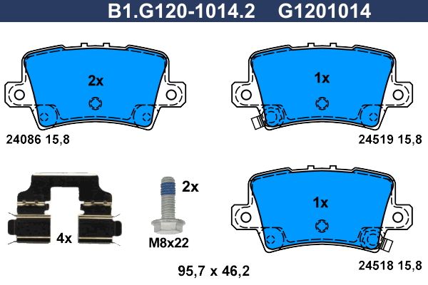 Колодки тормозные дисковые задние HONDA CIVIC HATCHBACK Galfer B1.G120-1014.2