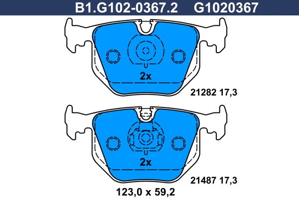 Колодки тормозные дисковые задние BMW 3, 5, 7 Galfer B1.G102-0367.2