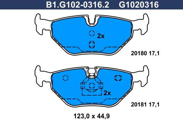 Колодки тормозные дисковые задние BMW 3, ROVER 75, SAAB 9-5 Galfer B1.G102-0316.2