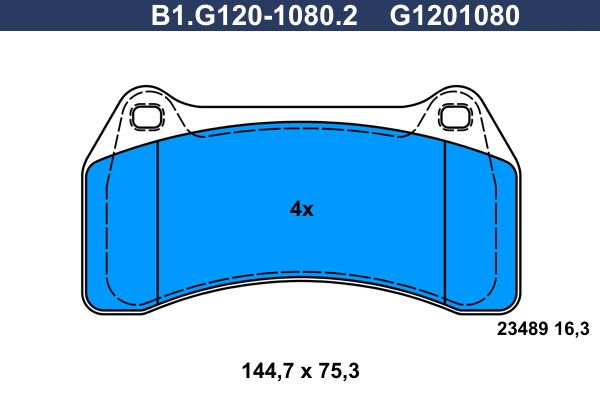 Колодки тормозные дисковые передние JAGUAR S-Type, XJ Galfer B1.G120-1080.2