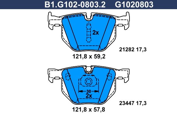 Колодки тормозные дисковые задние BMW X5, X6 Galfer B1.G102-0803.2