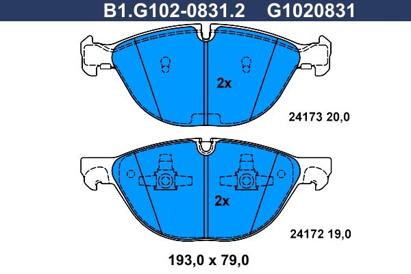 Колодки тормозные передние BMW X5, X6 Galfer B1.G102-0831.2 