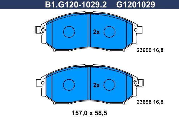Колодки тормозные дисковые передние NISSAN, RENAULT, INFINITI Galfer B1.G120-1029.2