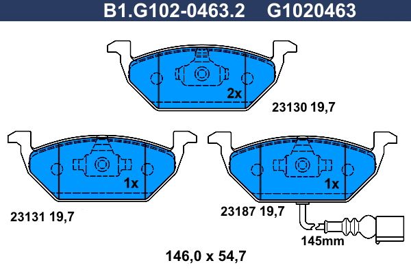 Колодки тормозные дисковые передние Galfer B1.G102-0463.2