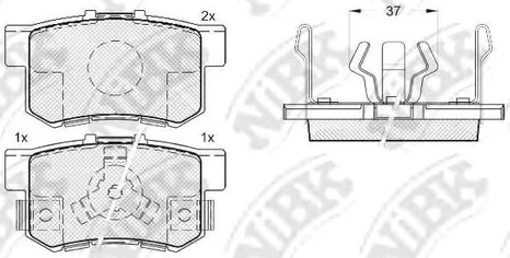 Колодки тормозные дисковые задние HONDA CR-V NiBK PN8807