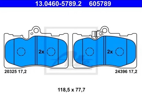 Колодки тормозные дисковые передние TOYOTA Mark, LEXUS GS Ate 13.0460-5789.2