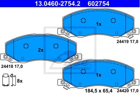 Колодки тормозные дисковые передние OPEL Insignia, SAAB 9-5 Ate 13.0460-2754.2