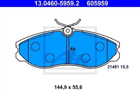 Колодки тормозные дисковые передние FORD Maverick, NISSAN Serena Ate 13.0460-5959.2