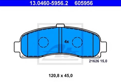 Колодки тормозные дисковые передние NISSAN Micra Ate 13.0460-5956.2