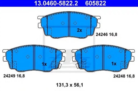Колодки тормозные дисковые передние MAZDA 6 Ate 13.0460-5822.2