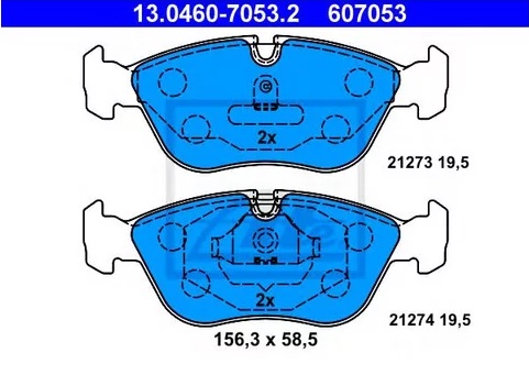 Колодки тормозные дисковые передние VOLVO 850, C70 Ate 13.0460-7053.2