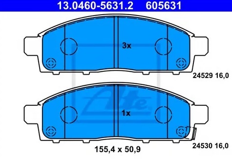 Колодки тормозные дисковые передние FIAT Fullback, MITSUBISHI Challenger Ate 13.0460-5631.2