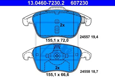 Колодки тормозные дисковыепередние Citroen C4 Ate 13.0460-7230.2