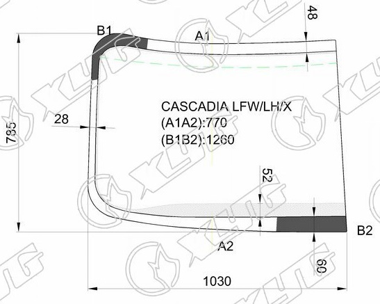 Стекло лобовое левая половинка FREIGHTLINER CASCADIA XYG CASCADIA LFW/LH/X 