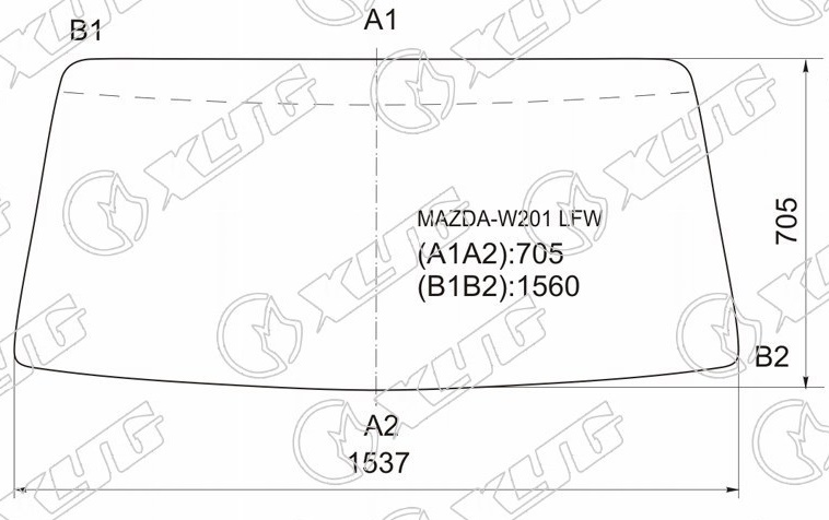 Стекло лобовое в резинку MAZDA TITAN CABOVER TRUCK XYG MAZDA-W201 LFW 