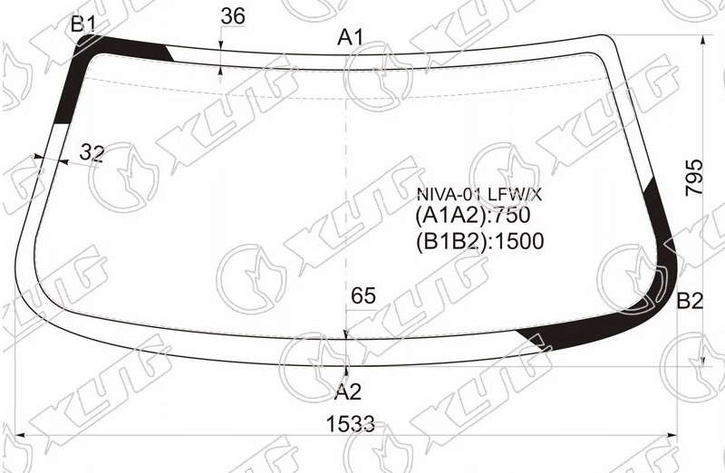 Стекло лобовое CHEVROLET NIVA XYG NIVA-01 LFW/X 