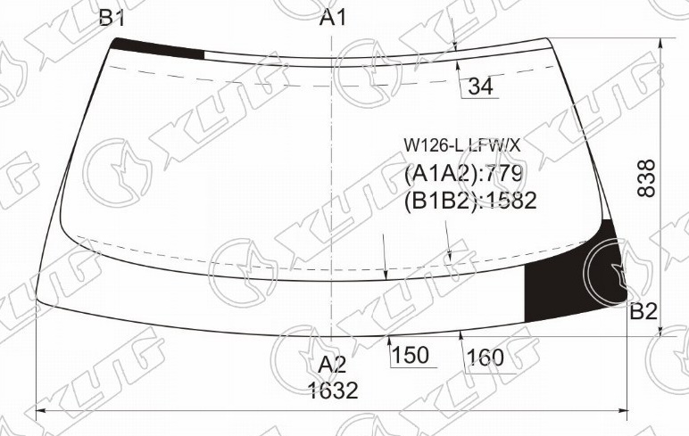 Стекло лобовое MERCEDES-BENZ S-CLASS XYG W126-L LFW/X
