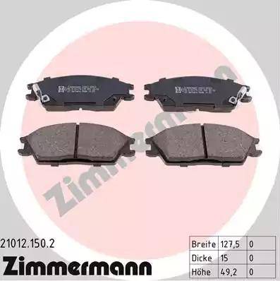 Колодки тормозные дисковые передние HYUNDAI Accent Otto Zimmermann 21012.150.2