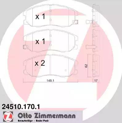 Колодки тормозные дисковые передние OPEL ANTARA Otto Zimmermann 24510.170.1