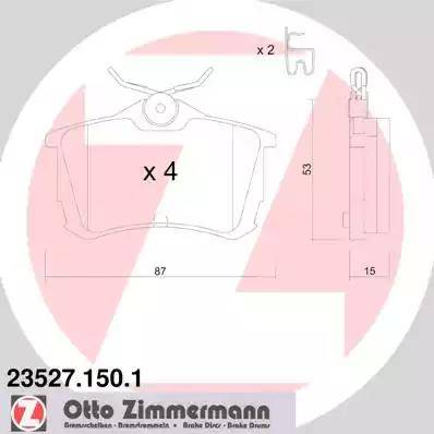 Колодки тормозные дисковые задние HONDA Accord Otto Zimmermann 23527.150.1