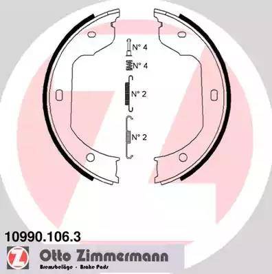 Колодки тормозные барабанные BMW, CITROEN, VOLKSWAGEN Otto Zimmermann 10990.106.3