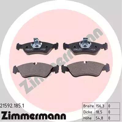Колодки тормозные дисковые задние MERCEDES Sprinter Otto Zimmermann 21592.185.1