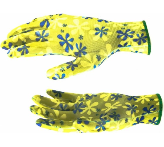 Садовые перчатки из полиэстера с нитриловым обливом PALISAD 67742 (зеленые, M)