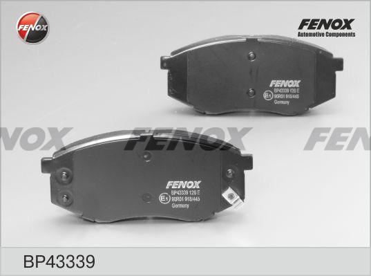 Колодки тормозные, дисковые передние HYUNDAI ix20 Fenox BP43339