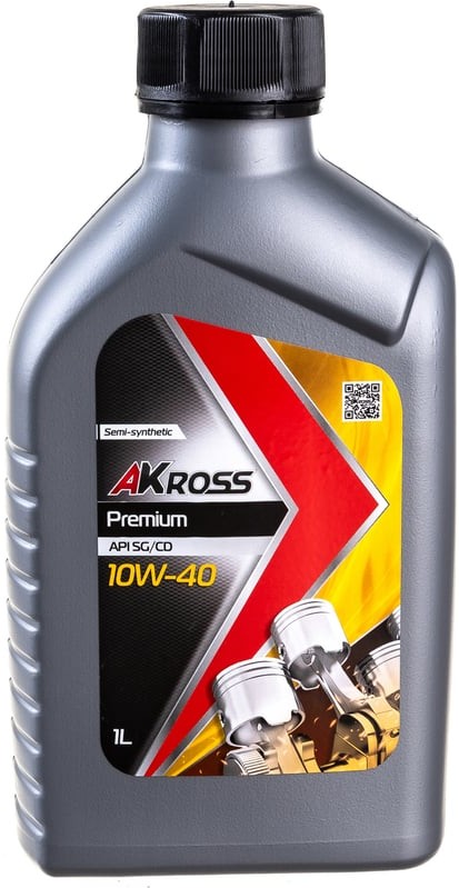 Масло моторное полусинтетическое Akross AKS0006MOS Premium 10W-40, 1 л