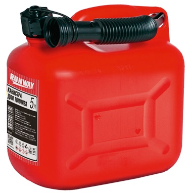 Канистра для топлива RUNWAY RR305, красная, пластик, 5 л