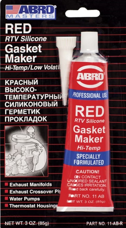 Герметик силиконовый Abro 11-AB-CH-RW-S, красный, 85 гр